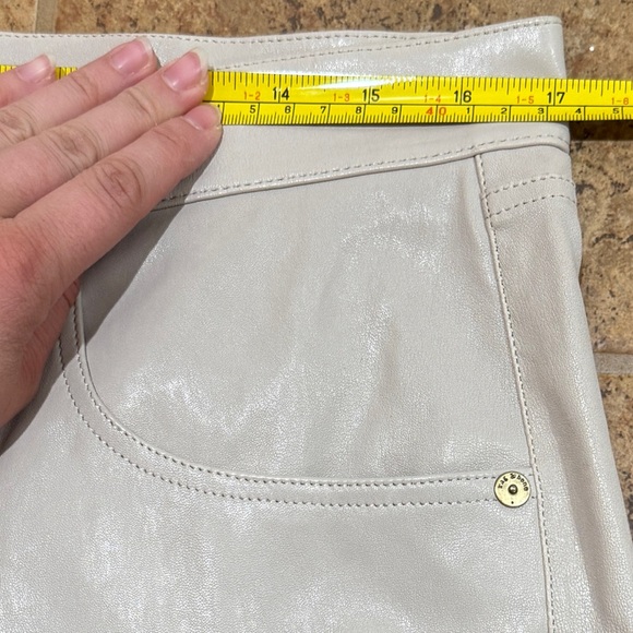NWT Womens rag & bone Harlow Leather Mid-Rise Straight Pants 31 Stone Nude Fall - Picture 11 of 12